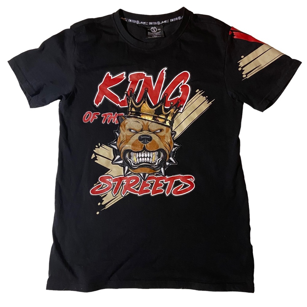 5x $25 Boys Black Pitbull Size L Short Sleeve